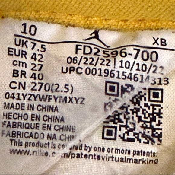 Nike Air Jordan 1 High Woman Size 10 / Men 8.5 Sneakers Running Shoes FD2596-700 - Picture 5 of 15